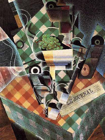 Still Life with Checked Tablecloth, Juan Gris